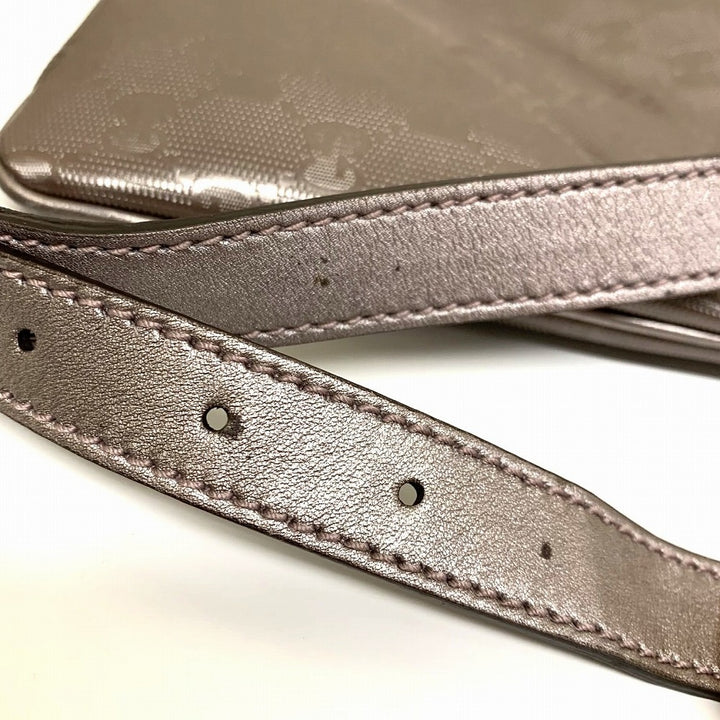 GUCCI グッチ 201538 斜め掛けショルダーバッグ ボディバッグ GGインプリメ メタリックピンク ブラウン