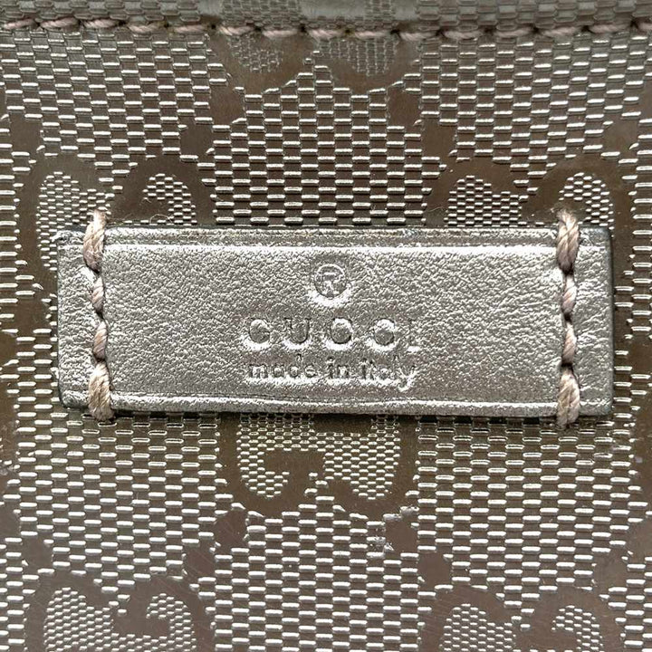 GUCCI グッチ 201538 斜め掛けショルダーバッグ ボディバッグ GGインプリメ メタリックピンク ブラウン