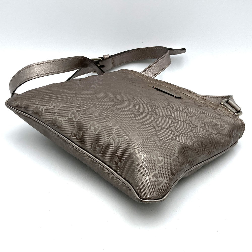 GUCCI グッチ 201538 斜め掛けショルダーバッグ ボディバッグ GGインプリメ メタリックピンク ブラウン