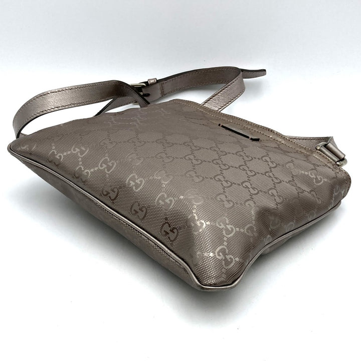 GUCCI グッチ 201538 斜め掛けショルダーバッグ ボディバッグ GGインプリメ メタリックピンク ブラウン