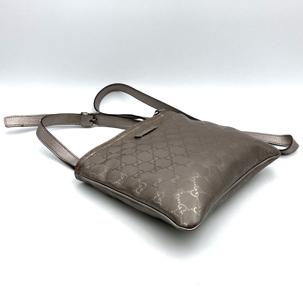 GUCCI グッチ 201538 斜め掛けショルダーバッグ ボディバッグ GGインプリメ メタリックピンク ブラウン