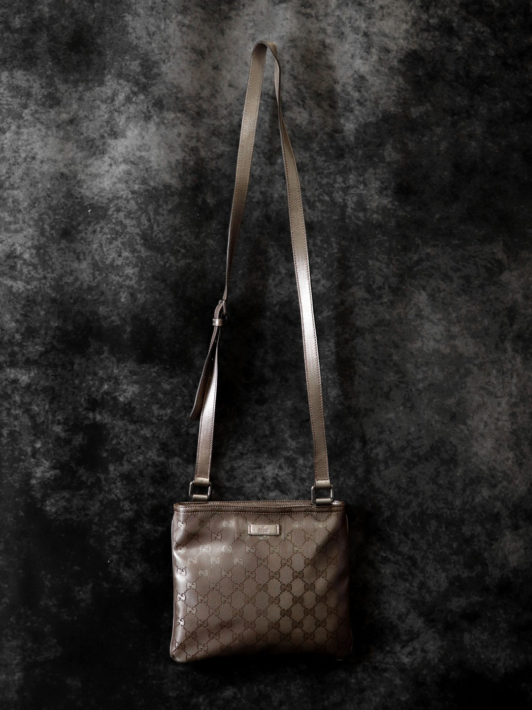 GUCCI グッチ 201538 斜め掛けショルダーバッグ ボディバッグ GGインプリメ メタリックピンク ブラウン
