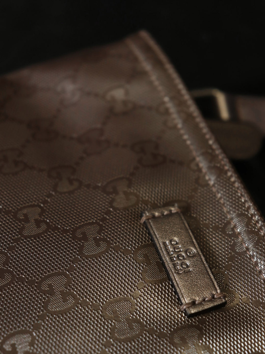 GUCCI グッチ 201538 斜め掛けショルダーバッグ ボディバッグ GGインプリメ メタリックピンク ブラウン