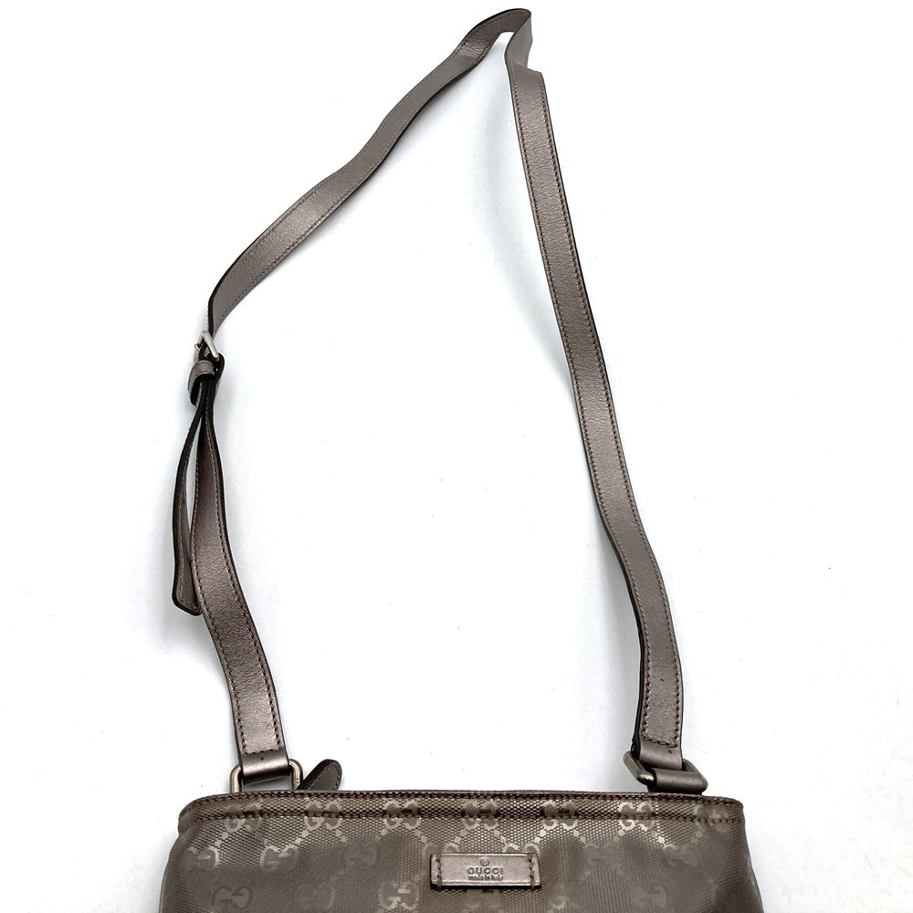 GUCCI グッチ 201538 斜め掛けショルダーバッグ ボディバッグ GGインプリメ メタリックピンク ブラウン