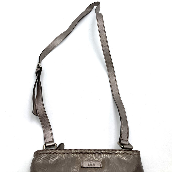 GUCCI グッチ 201538 斜め掛けショルダーバッグ ボディバッグ GGインプリメ メタリックピンク ブラウン