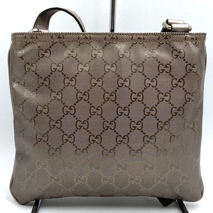 GUCCI グッチ 201538 斜め掛けショルダーバッグ ボディバッグ GGインプリメ メタリックピンク ブラウン