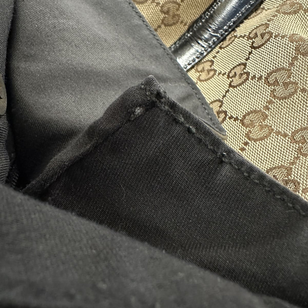 GUCCI グッチ 203528 トートバッグ ショルダーバッグ GGキャンバス ベージュ×ブラック ブランド