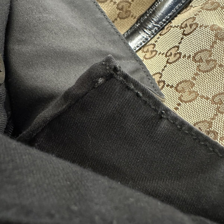 GUCCI グッチ 203528 トートバッグ ショルダーバッグ GGキャンバス ベージュ×ブラック ブランド