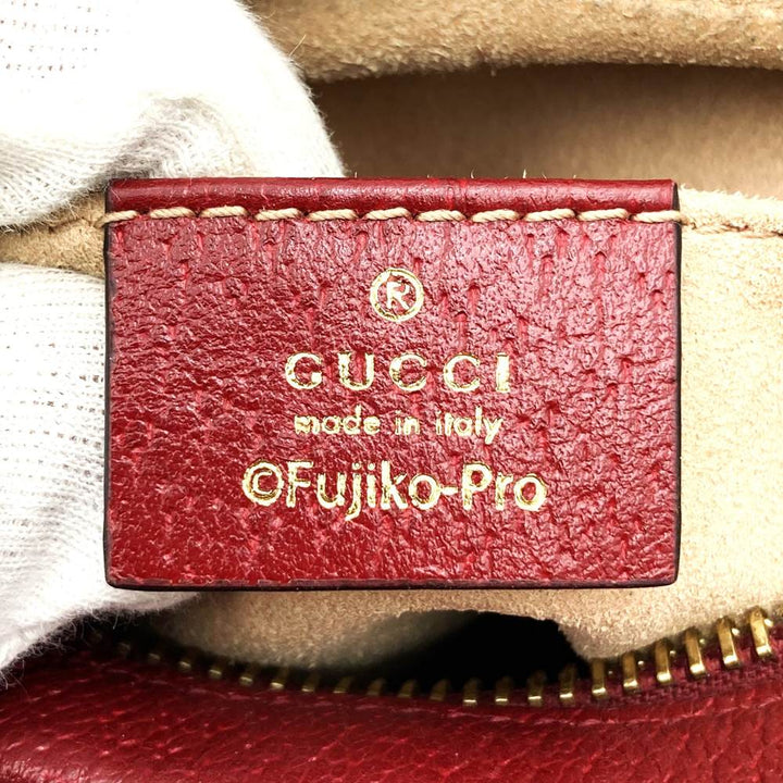 GUCCI グッチ 647784 ドラえもんコラボ ショルダーバッグ マイクロGG ブラウン レッド レディース