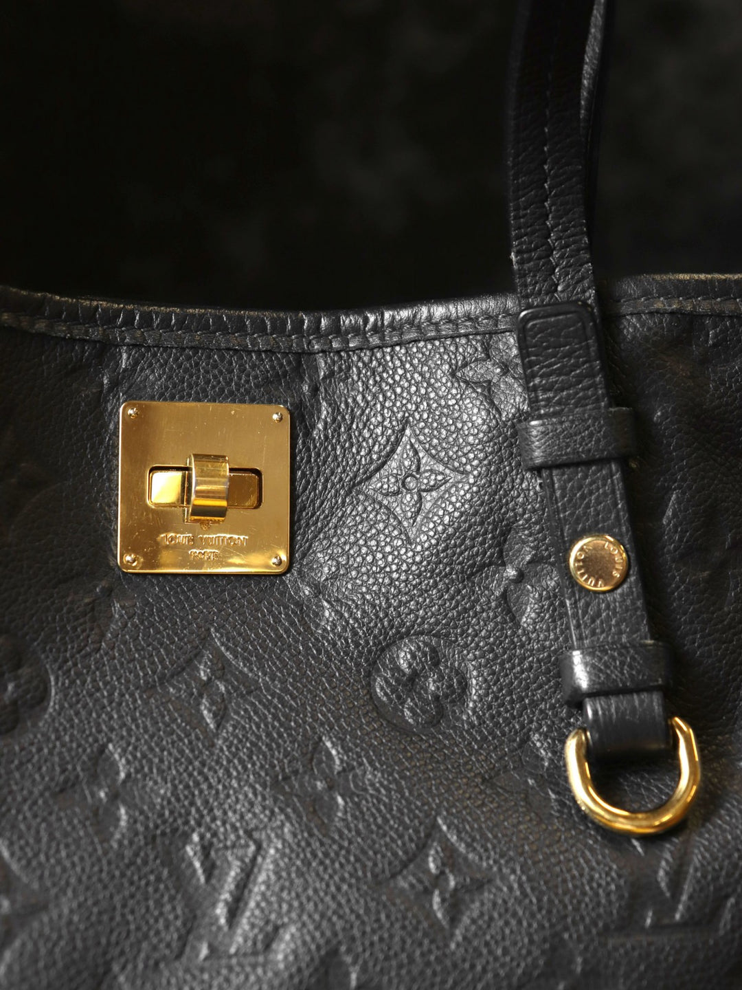 LOUIS VUITTON ルイ・ヴィトン M40517 シタディンPM アンフィニ トートバッグ ショルダーバッグ ブラック モノグラム・アンプラント レザー