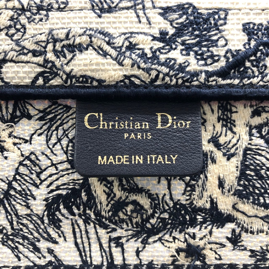 Christian Dior クリスチャンディオール ブックトート ミディアム トワル ドゥ ジュイ ソヴァージュトートバッグ ネイビー 紺 タイガー虎 キャンバス