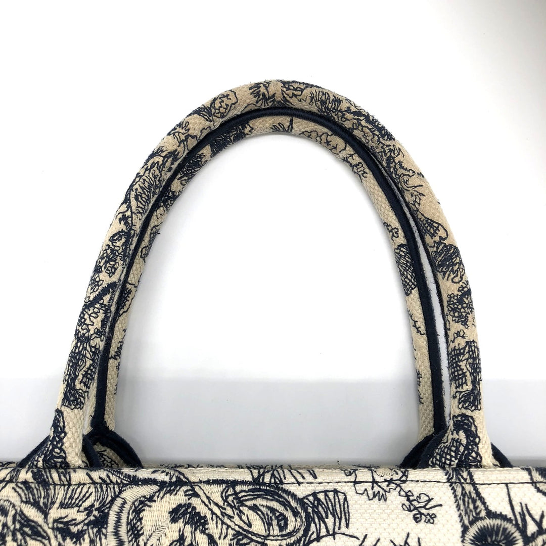 Christian Dior クリスチャンディオール ブックトート ミディアム トワル ドゥ ジュイ ソヴァージュトートバッグ ネイビー 紺 タイガー虎 キャンバス
