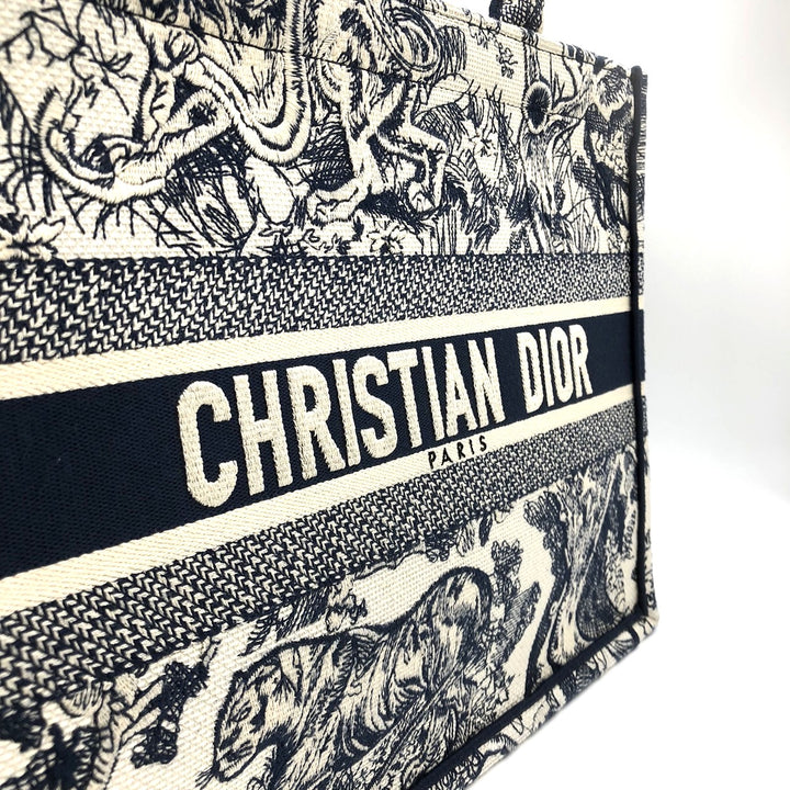 Christian Dior クリスチャンディオール ブックトート ミディアム トワル ドゥ ジュイ ソヴァージュトートバッグ ネイビー 紺 タイガー虎 キャンバス