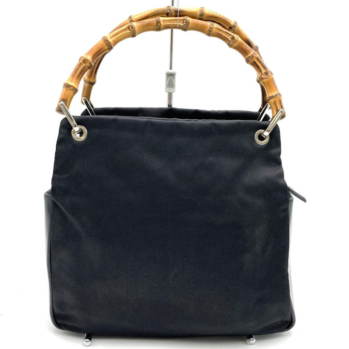 GUCCI グッチ 000・1014 バンブー ハンドバッグ 手提げ ブラック ナイロン