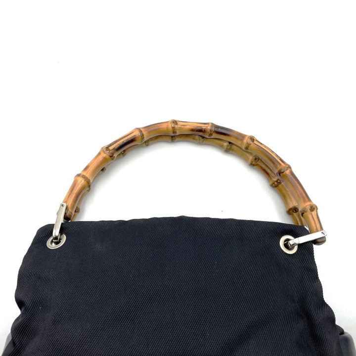 GUCCI グッチ 000・1014 バンブー ハンドバッグ 手提げ ブラック ナイロン