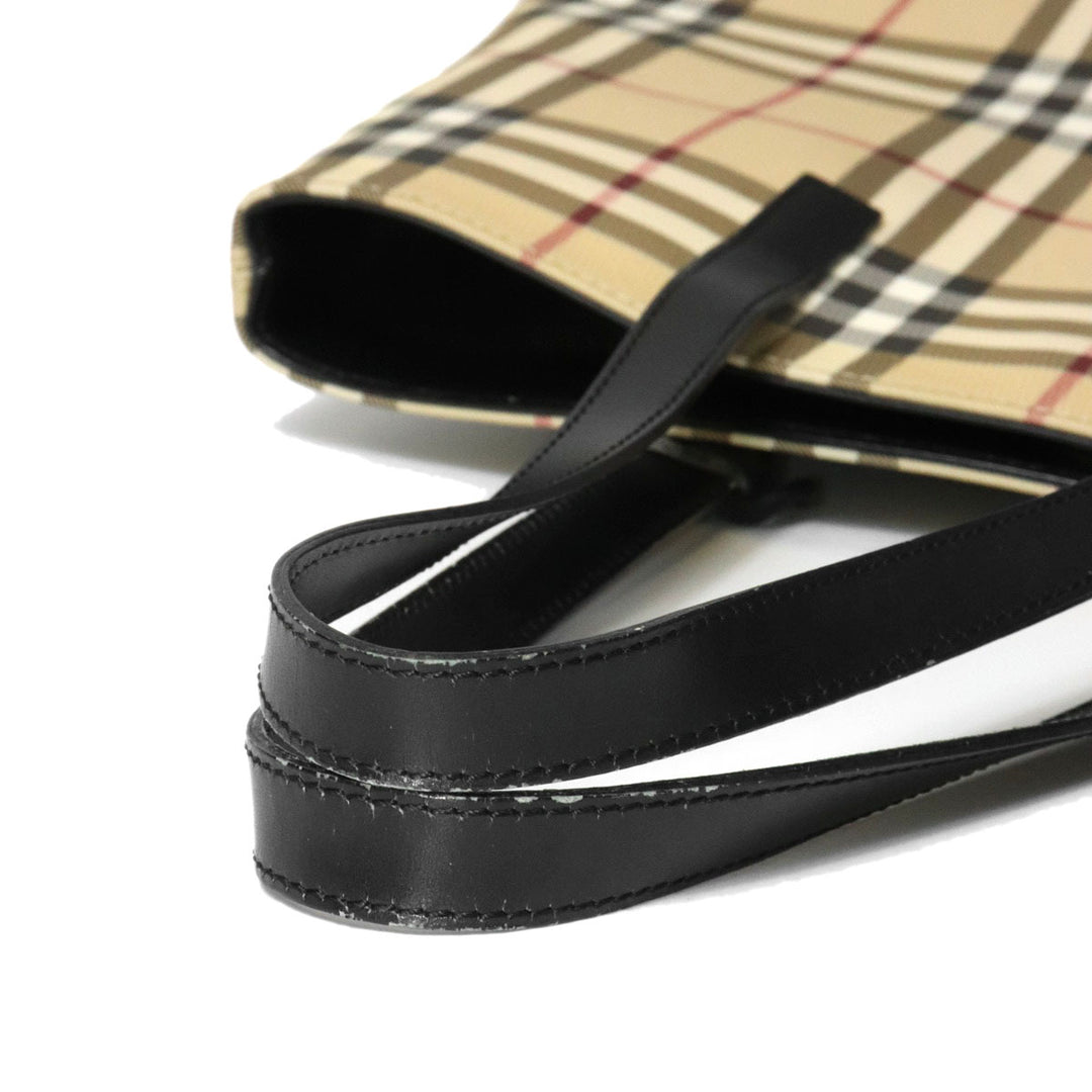 BURBERRY バーバリー ノバチェック トートバッグ ショルダーバッグ PVC/レザー ベージュ