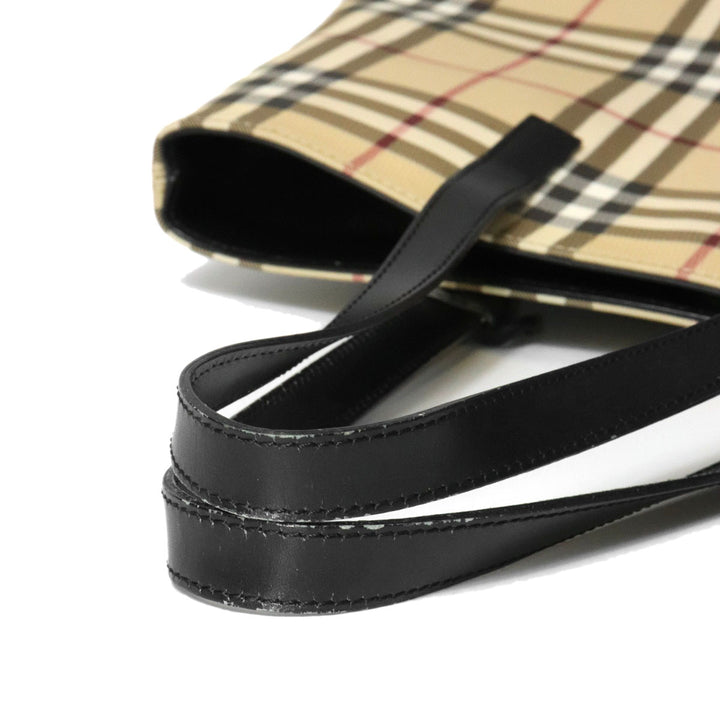 BURBERRY バーバリー ノバチェック トートバッグ ショルダーバッグ PVC/レザー ベージュ