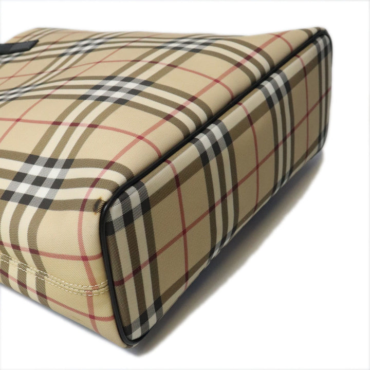 BURBERRY バーバリー ノバチェック トートバッグ ショルダーバッグ PVC/レザー ベージュ