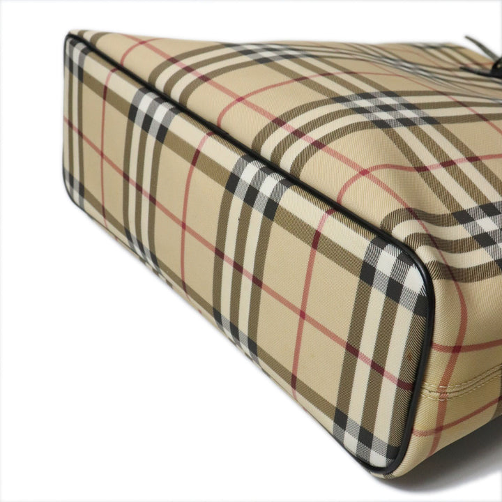 BURBERRY バーバリー ノバチェック トートバッグ ショルダーバッグ PVC/レザー ベージュ