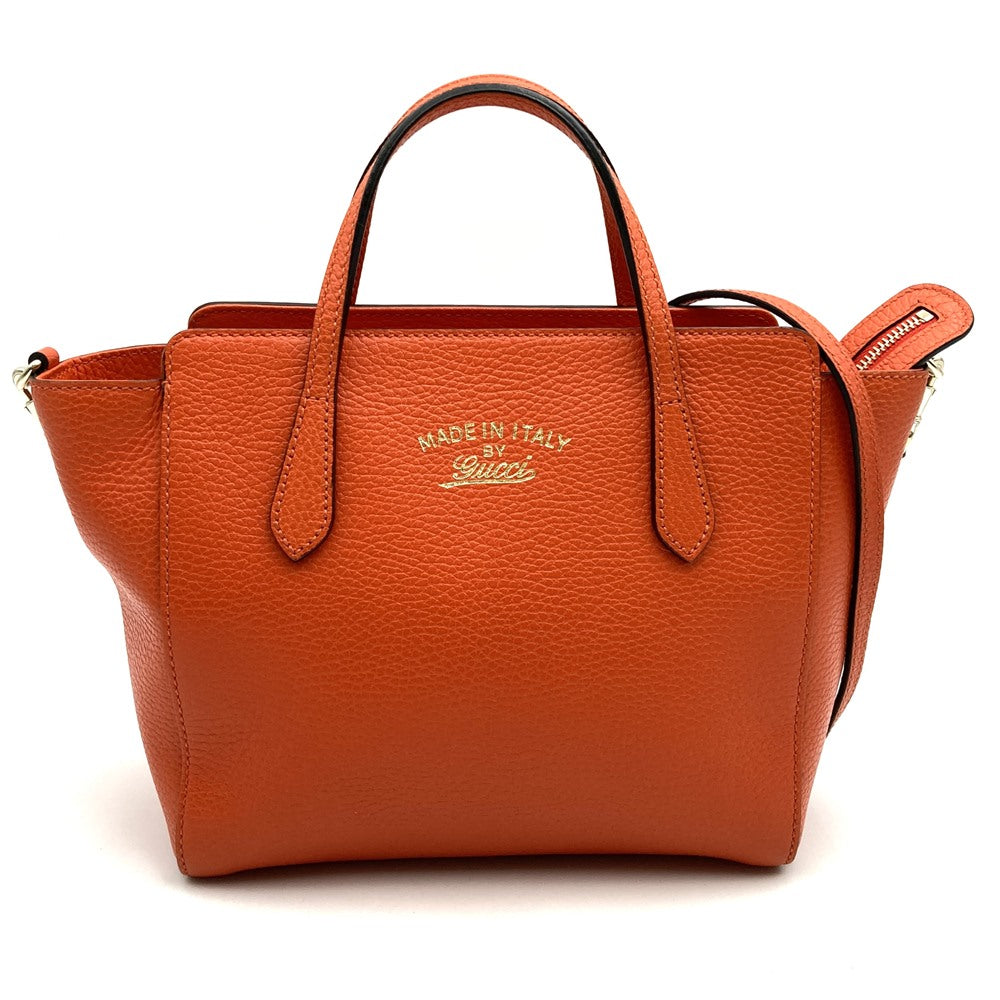 GUCCI グッチ 368827 スウィングスモール ハンドバッグ ショルダーバッグ 2way オレンジ レザー