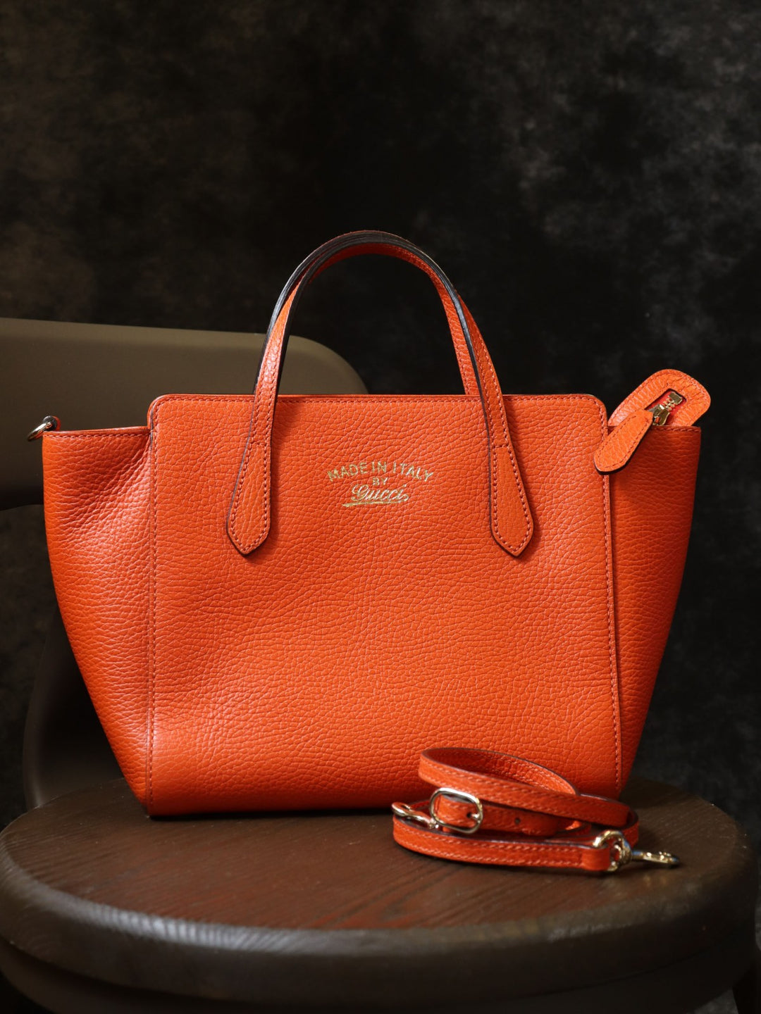 GUCCI グッチ 368827 スウィングスモール ハンドバッグ ショルダーバッグ 2way オレンジ レザー