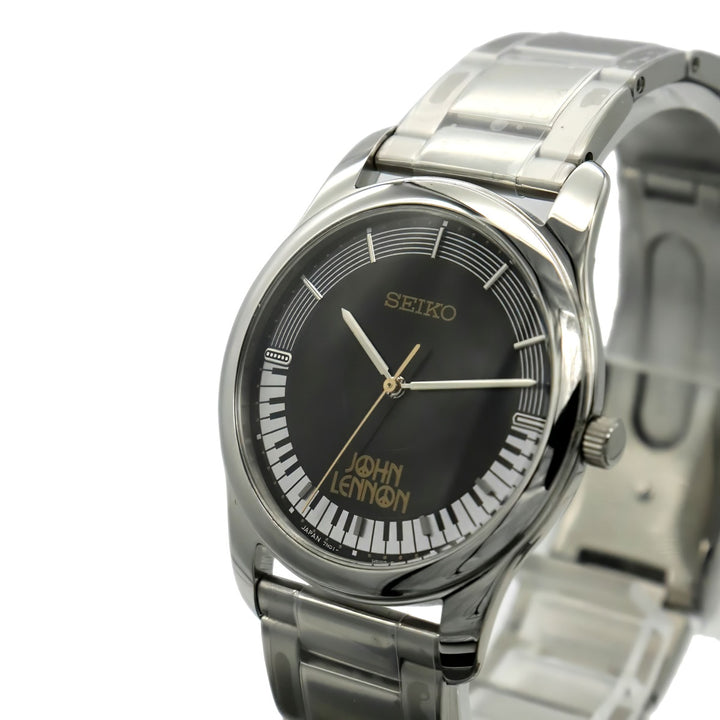 未使用 SEIKO セイコー ジョン レノン 生誕85周年記念 腕時計 クォーツ SS ブラック