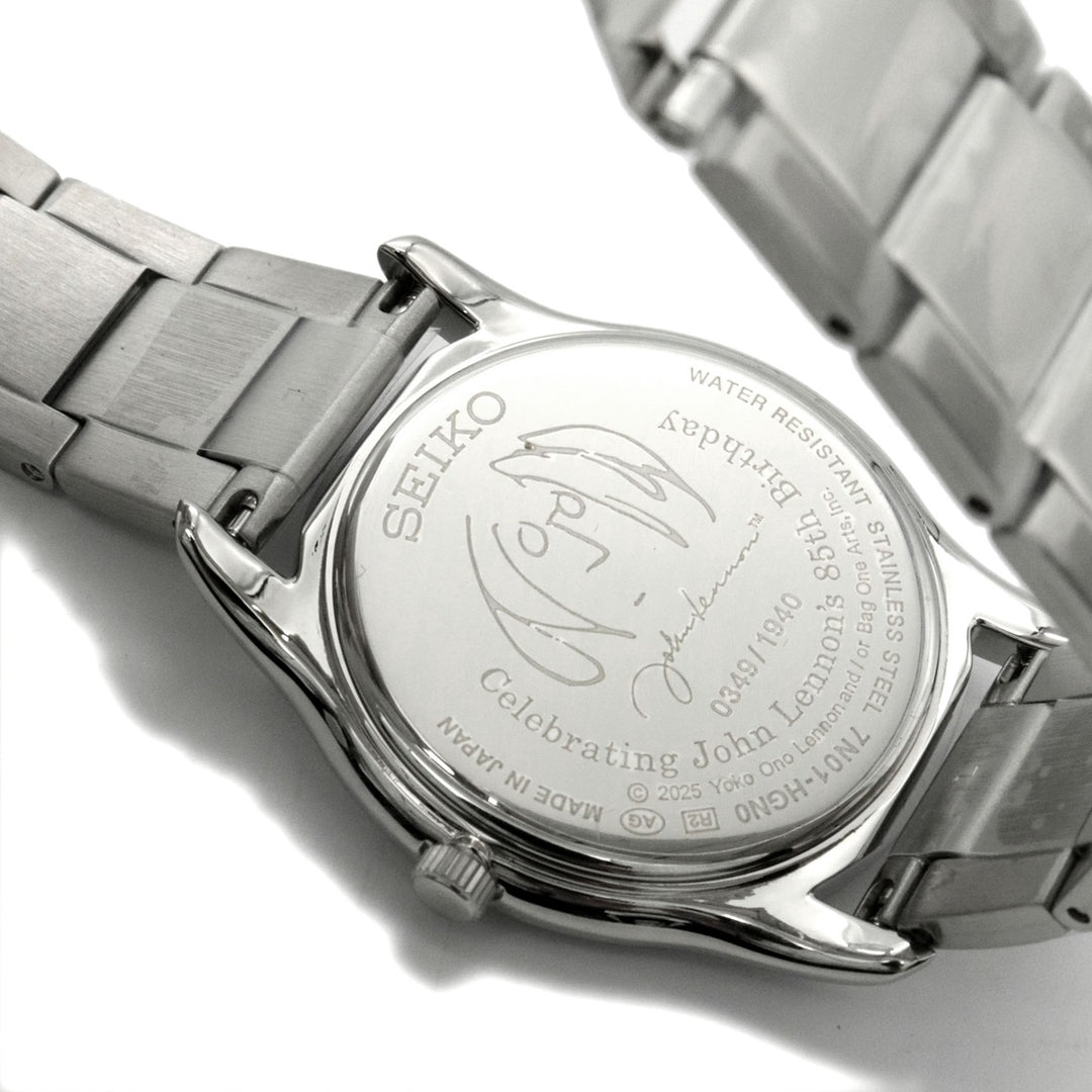 未使用 SEIKO セイコー ジョン レノン 生誕85周年記念 腕時計 クォーツ SS ブラック