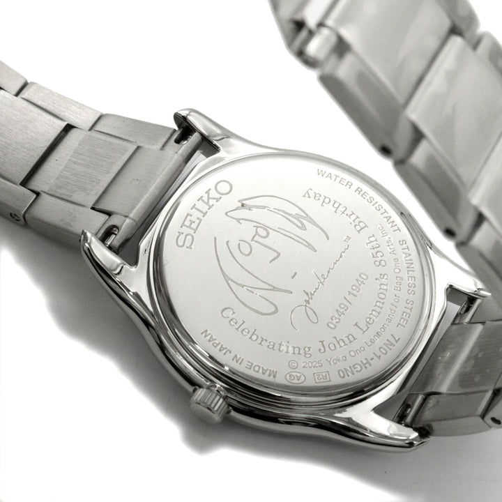 未使用 SEIKO セイコー ジョン レノン 生誕85周年記念 腕時計 クォーツ SS ブラック