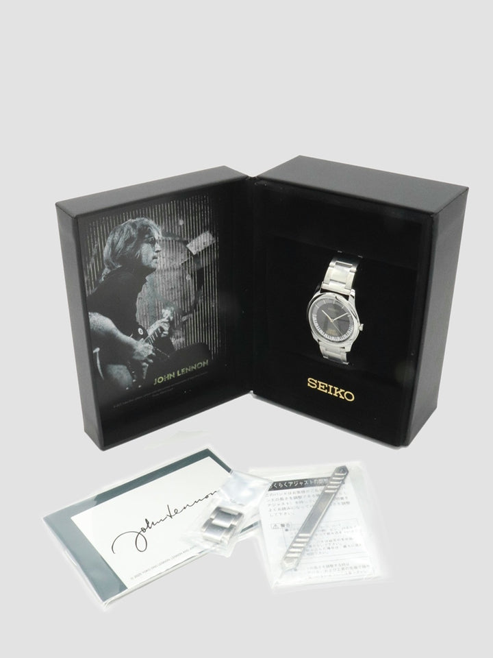 未使用 SEIKO セイコー ジョン レノン 生誕85周年記念 腕時計 クォーツ SS ブラック