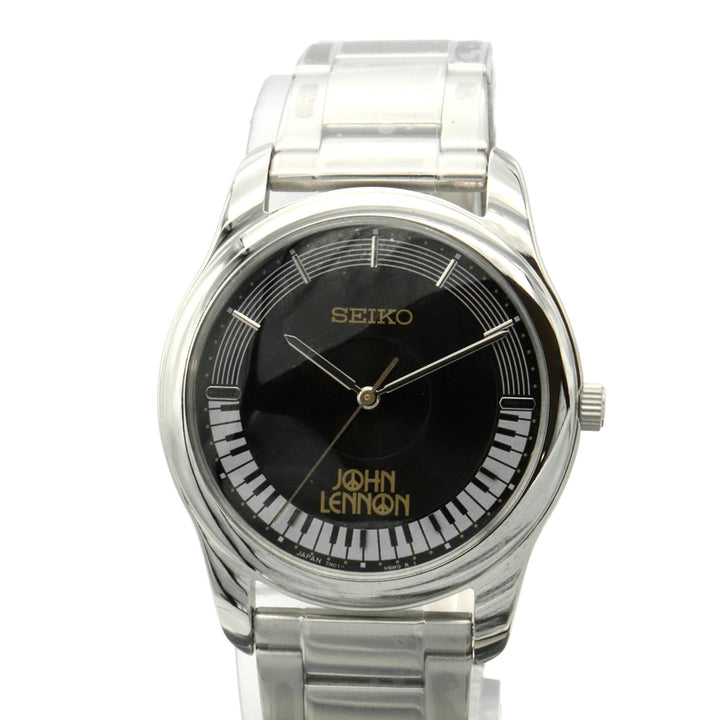 未使用 SEIKO セイコー ジョン レノン 生誕85周年記念 腕時計 クォーツ SS ブラック