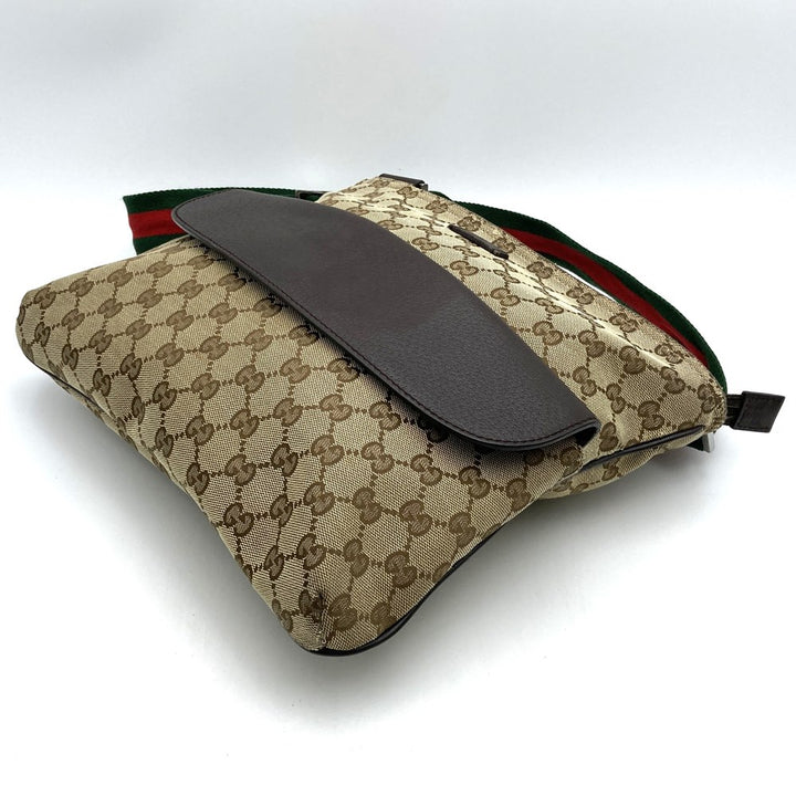 GUCCI グッチ 256100 斜め掛け ショルダーバッグ ブラウン 斜め掛け GGキャンバス シェリーライン