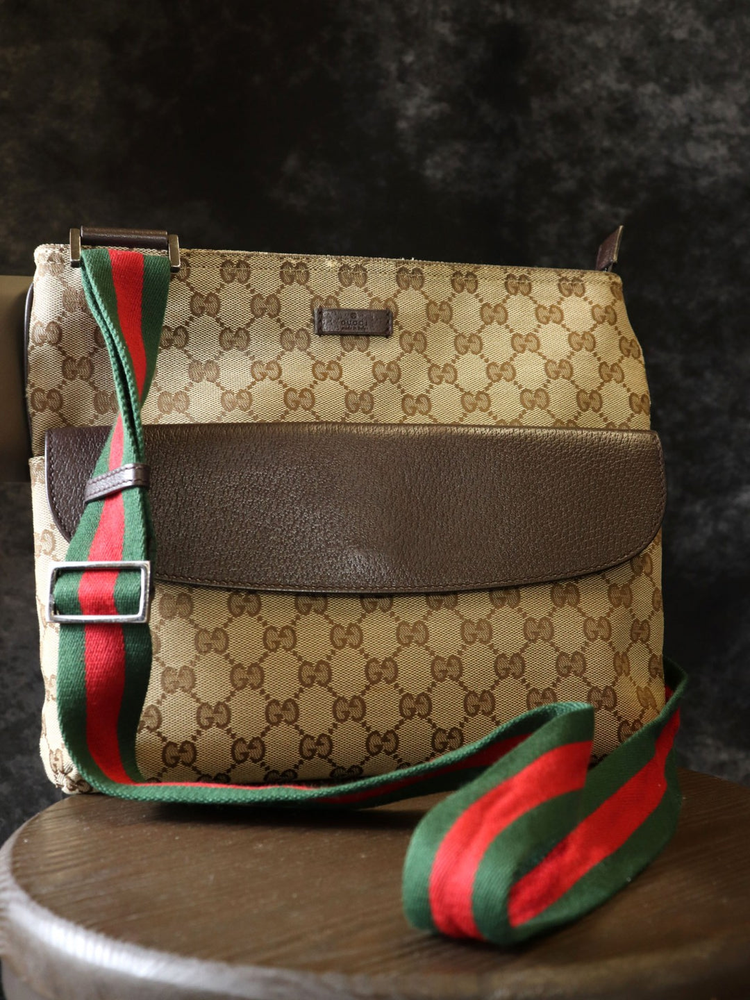 GUCCI グッチ 256100 斜め掛け ショルダーバッグ ブラウン 斜め掛け GGキャンバス シェリーライン