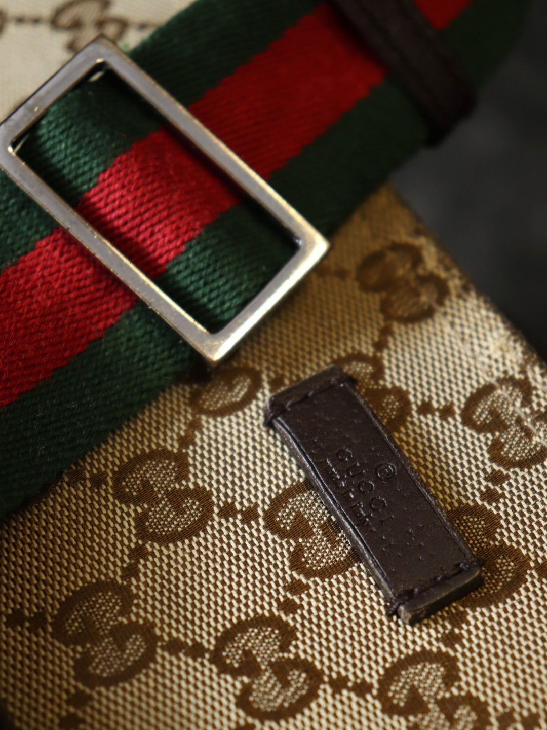 GUCCI グッチ 256100 斜め掛け ショルダーバッグ ブラウン 斜め掛け GGキャンバス シェリーライン