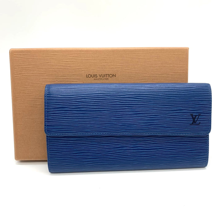 LOUIS VUITTON ルイ・ヴィトン ポルトフォイユサラ 長財布 エピレザー ブルー 青 M63572