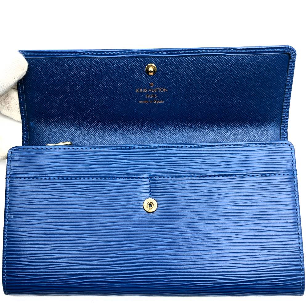 LOUIS VUITTON ルイ・ヴィトン ポルトフォイユサラ 長財布 エピレザー ブルー 青 M63572