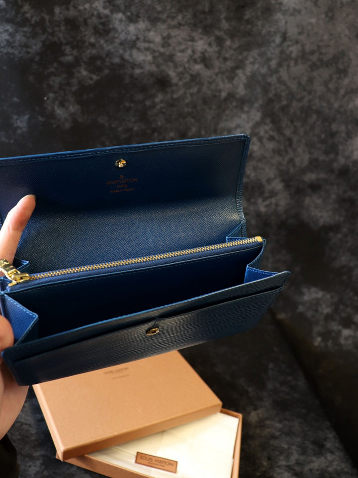 LOUIS VUITTON ルイ・ヴィトン ポルトフォイユサラ 長財布 エピレザー ブルー 青 M63572