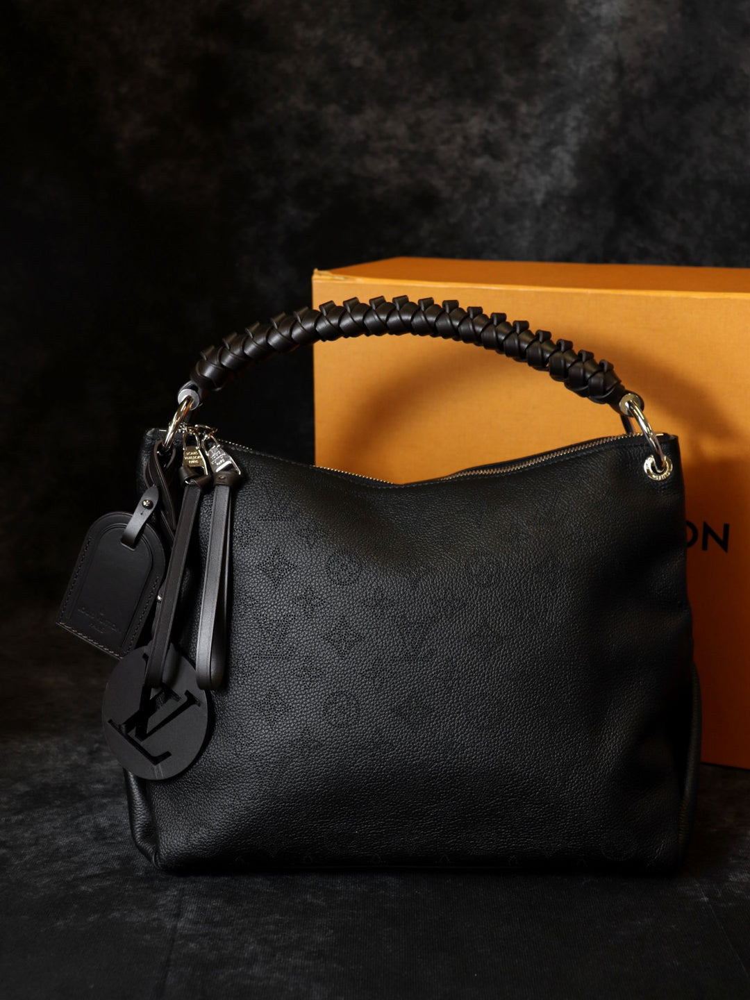 美品 LOUIS VUITTON ルイ・ヴィトン ボーヴル・ホーボー M56073 2way ショルダーバッグ ハンドバッグ モノグラム マヒナ ブラック