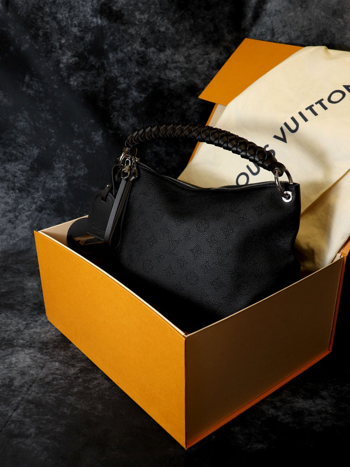 美品 LOUIS VUITTON ルイ・ヴィトン ボーヴル・ホーボー M56073 2way ショルダーバッグ ハンドバッグ モノグラム マヒナ ブラック