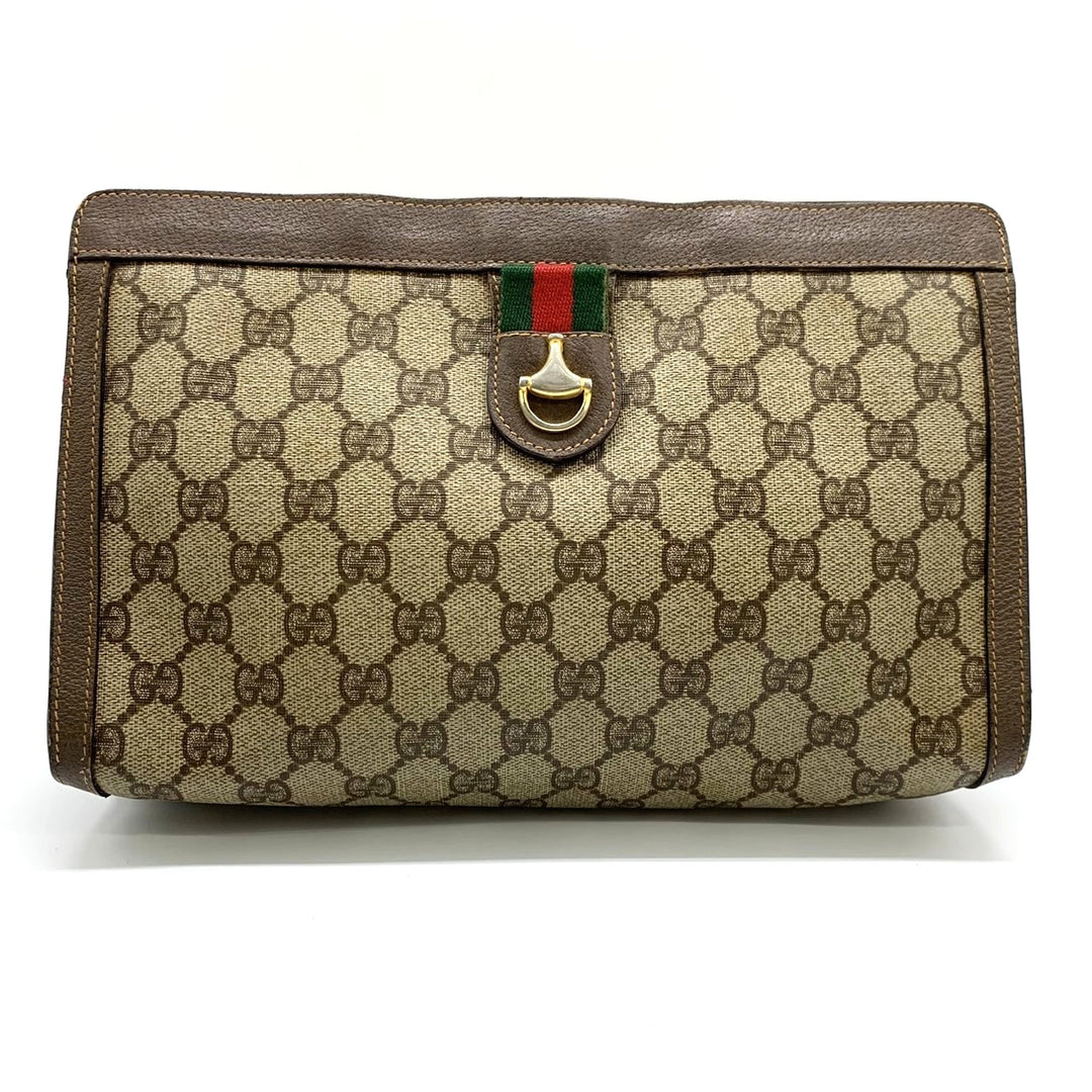 GUCCI グッチ 014 56 6044 クラッチバッグ GGスプリームキャンバス オールドグッチ ブラウン レディース