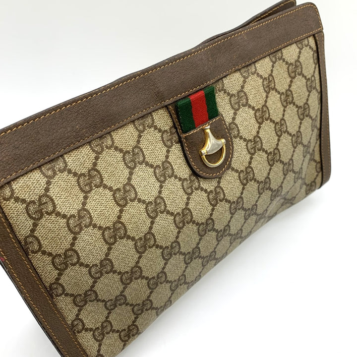 GUCCI グッチ 014 56 6044 クラッチバッグ GGスプリームキャンバス オールドグッチ ブラウン レディース