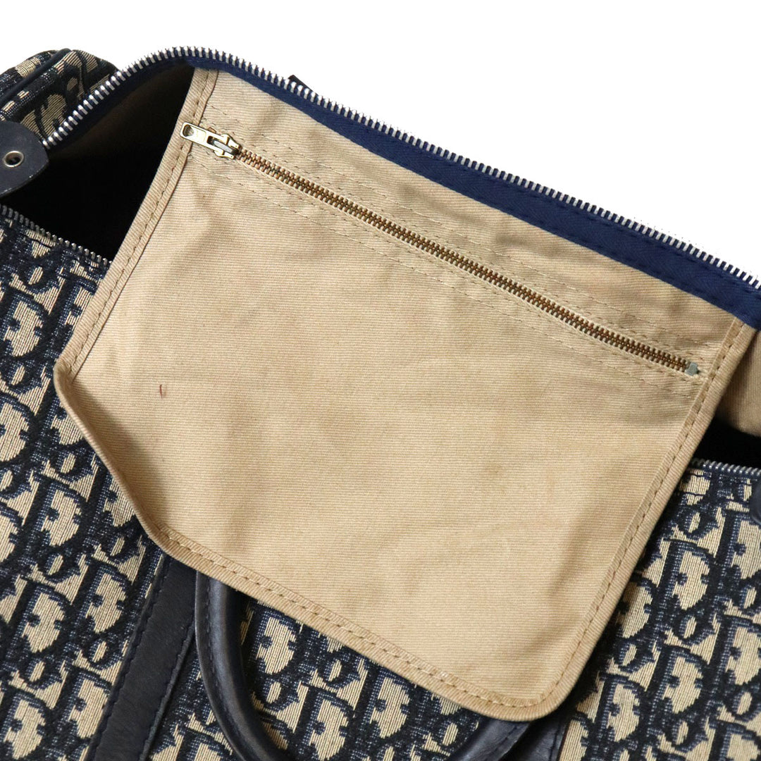 Dior ディオール トロッター ボストンバッグ 幅39cmキャンバス/レザー ネイビー