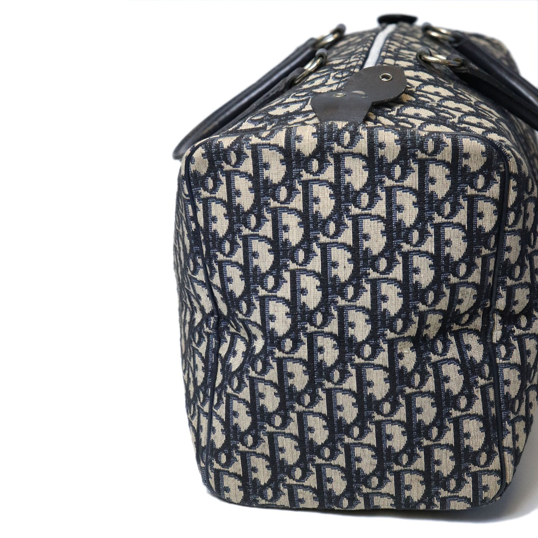 Dior ディオール トロッター ボストンバッグ 幅39cmキャンバス/レザー ネイビー