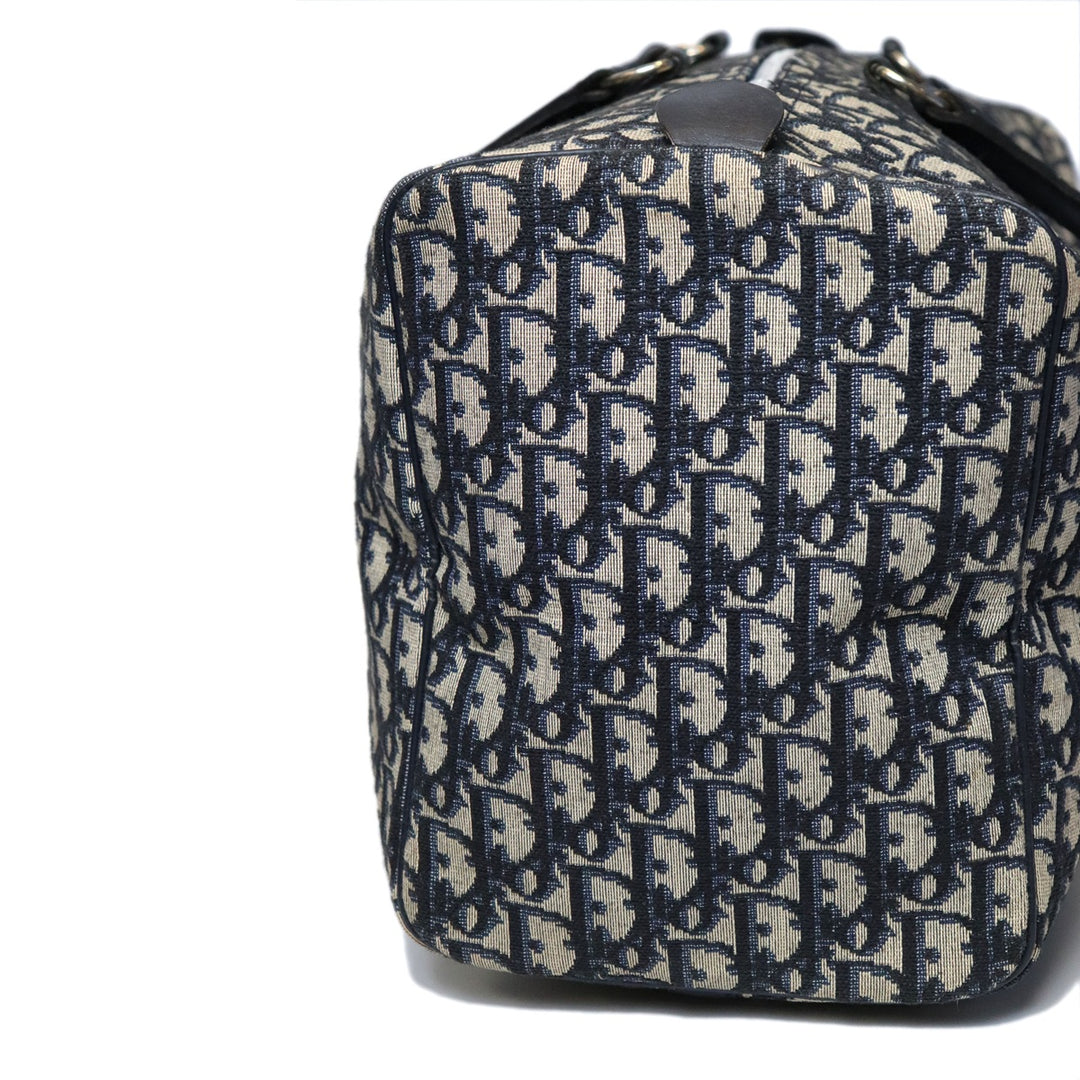 Dior ディオール トロッター ボストンバッグ 幅39cmキャンバス/レザー ネイビー