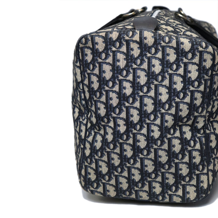Dior ディオール トロッター ボストンバッグ 幅39cmキャンバス/レザー ネイビー