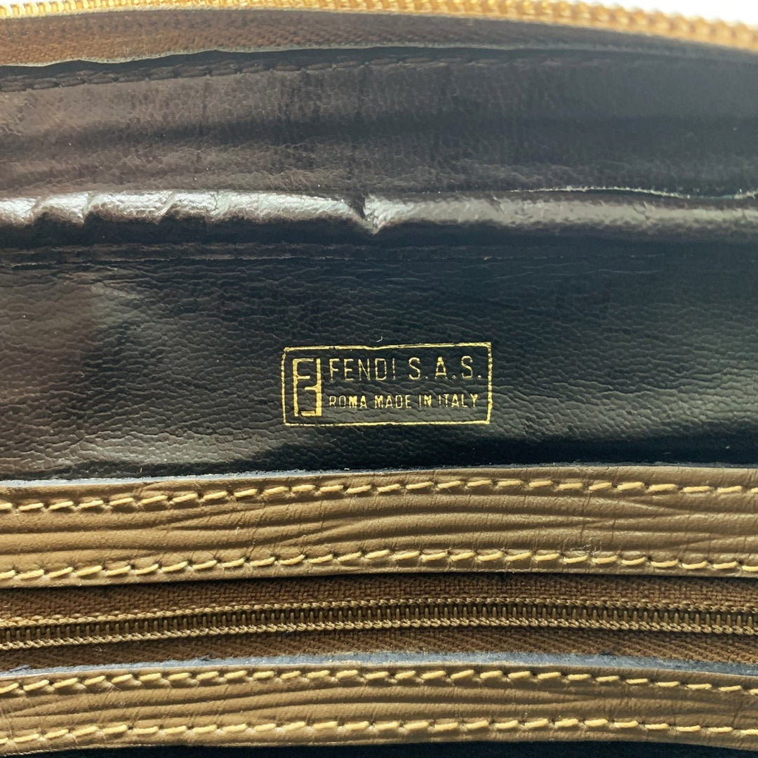 FENDI フェンディ ショルダーバッグ ズッキーノ 斜め掛け PVC/ビニール ヴィンテージ ブラウン レディース