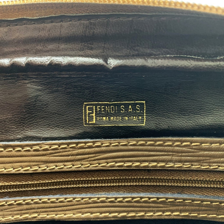 FENDI フェンディ ショルダーバッグ ズッキーノ 斜め掛け PVC/ビニール ヴィンテージ ブラウン レディース