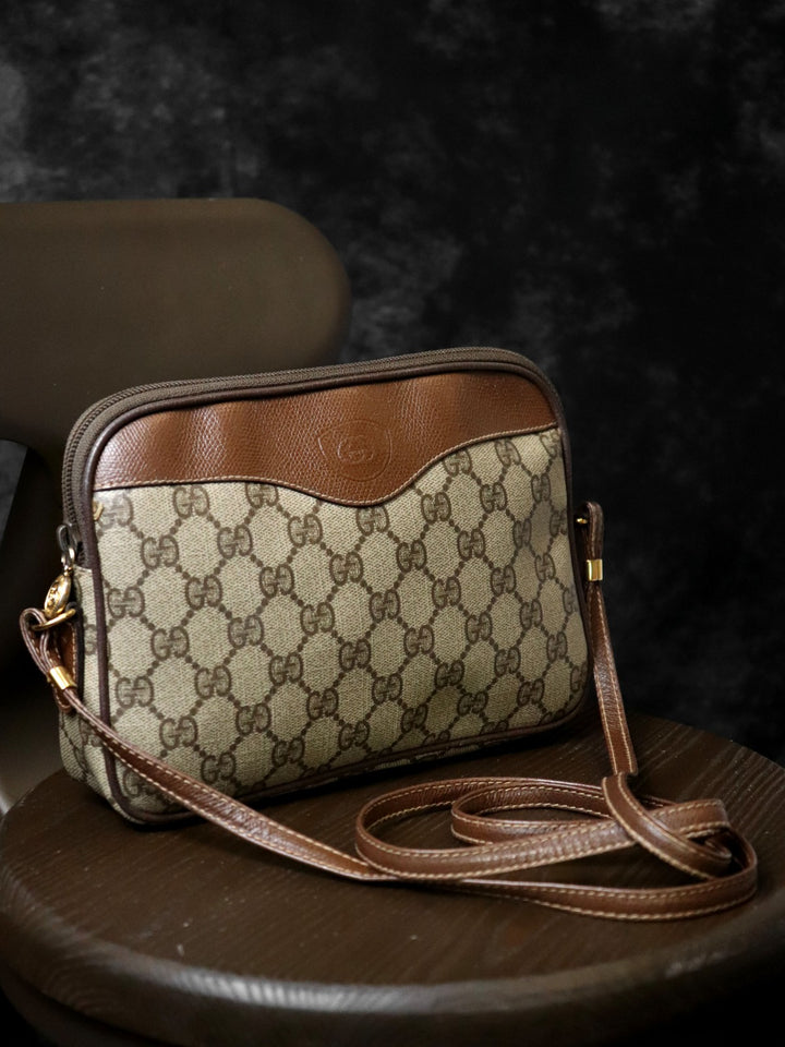 GUCCI グッチ オールドグッチ ショルダーバッグ GGスプリーム ヴィンテージ ブラウン