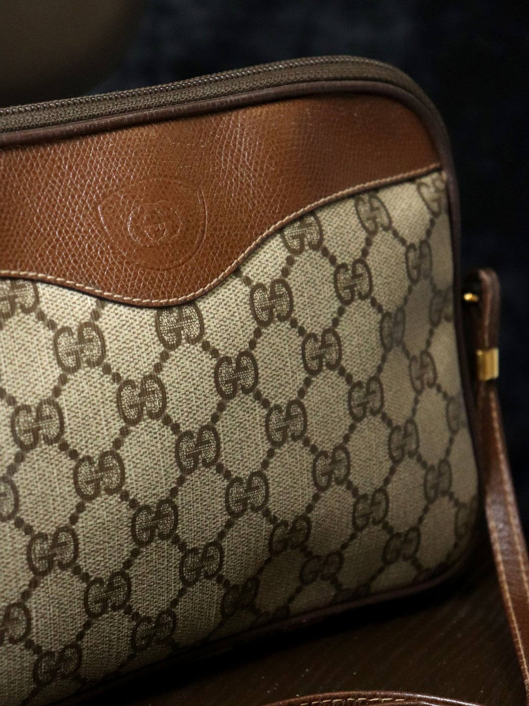 GUCCI グッチ オールドグッチ ショルダーバッグ GGスプリーム ヴィンテージ ブラウン
