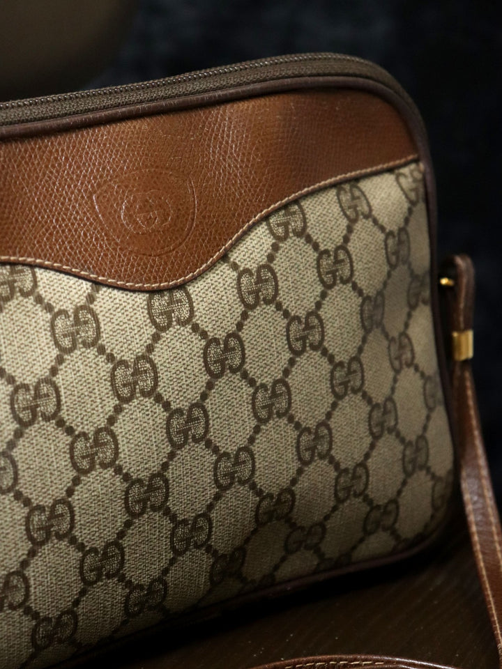 GUCCI グッチ オールドグッチ ショルダーバッグ GGスプリーム ヴィンテージ ブラウン