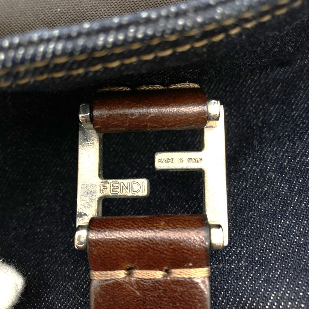 FENDI フェンディ ハンドバッグ トートバッグ デニム レザー ネイビー